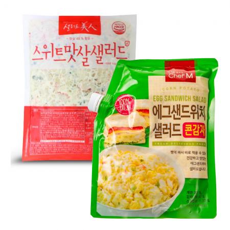 샐러드미인 에그샌드위치 샐러드 콘감자 1개 + 스위트 맛살 샐러드 1개