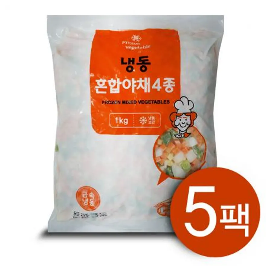냉동 볶음밥용 4종야채 5팩 총5kg 이미지