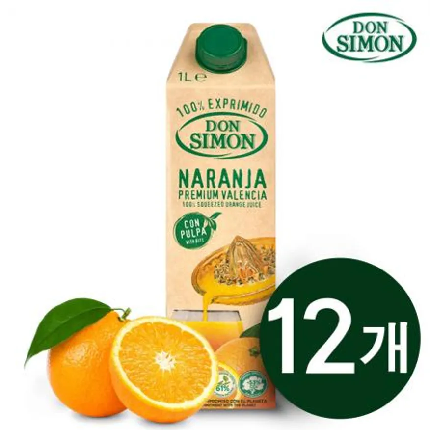 돈시몬 100% 착즙 오렌지 주스 1LX12개 이미지
