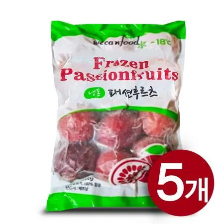 냉동 패션후르츠 원물 백향과 1kgX5팩/과일청/만들기/뷔페/디저트/드라이아이스 안전포장