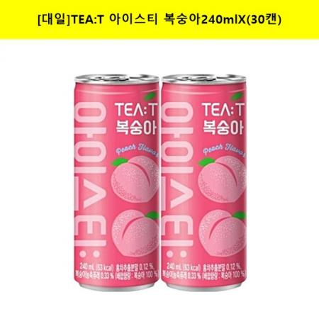 [대일]TEA:T 아이스티 복숭아240mlX(30캔)/서비스음료/노래방음료/홍보용음료/캔음료