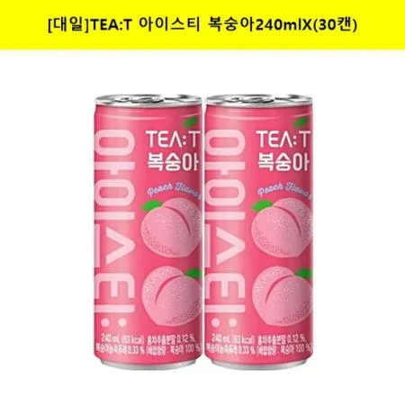 [대일]TEA:T 아이스티 복숭아240mlX(30캔)/서비스음료/노래방음료/홍보용음료/캔음료