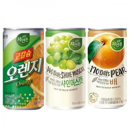 웅진 고칼슘오렌지180ml (30캔)+샤인머스켓(30캔) +배(30캔)  (총90캔)