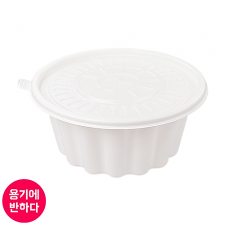 [AJ] 일회용 195파이 냉면용기 (백색) 대 300개 세트 [몸통+뚜껑]