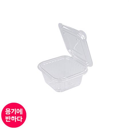 [JH] 일회용 원터치 사각 소스용기 소 (투명) 2000개 [몸통+뚜껑]