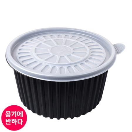 [BFP] 일회용 225파이 탕용기 대 (흑색) 200개세트 [몸통+뚜껑]