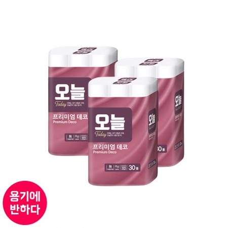 [현대제지] 오늘 화장지 프리미엄데코 25m 30롤X3입/총90롤