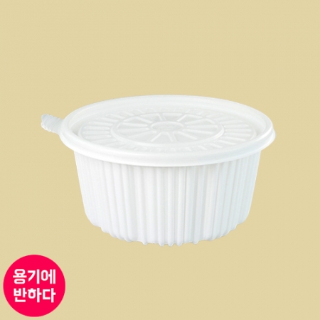 [AJ] 일회용 225파이 탕용기 (백색) 중 200개 세트 [몸통+뚜껑]