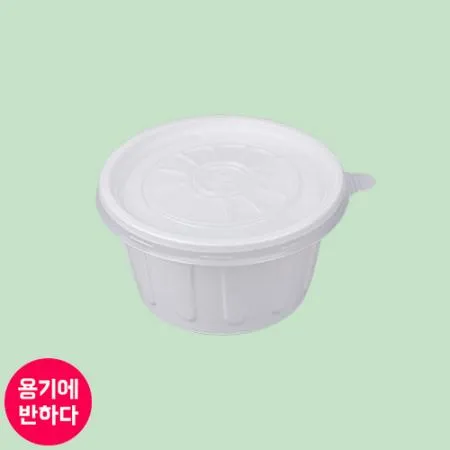 [JH] 일회용 PS국물용기 105파이 중 (백색) 1000개 세트 [몸통+뚜껑]
