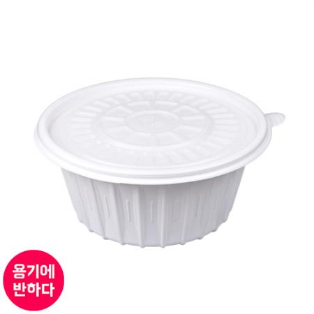 [FP] 일회용 195 냉면용기 대 (백색) 400개세트 미니 탕용기 [몸통+뚜껑]