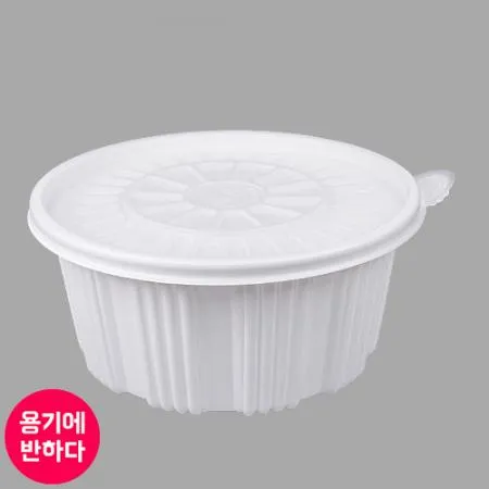 [JH] 일회용 신형 탕용기 225파이 중(백색) 200개세트 [몸통+뚜껑]