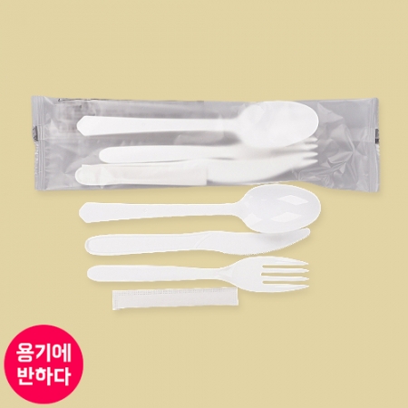[CP] 일회용 수저 나이프 포크 이쑤시개 세트 400개 백색