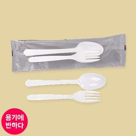 [CP] 일회용 수저 포크 세트 500개 백색 이미지