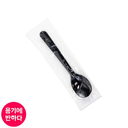 [CI]일회용 아이스크림스푼 소(흑색) 개별포장 10000개 [1박스] 이미지