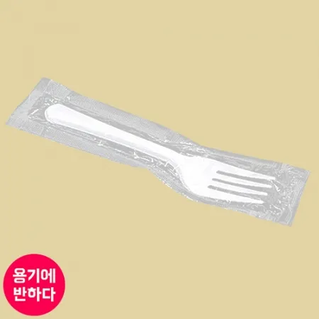 [BW] 일회용 배달 포장 포크 개별포장 백색 2000개