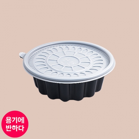 [배송지연] [CN] 일회용 우동용기 195파이 소 흑색 200개 세트 [합포장]