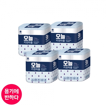 [현대제지] 오늘 키친타올 125매 4롤X4팩/총16롤