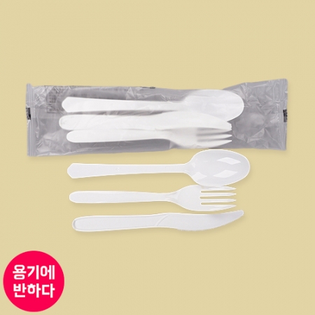 [CP] 일회용 수저 포크 나이프 세트 500개 백색