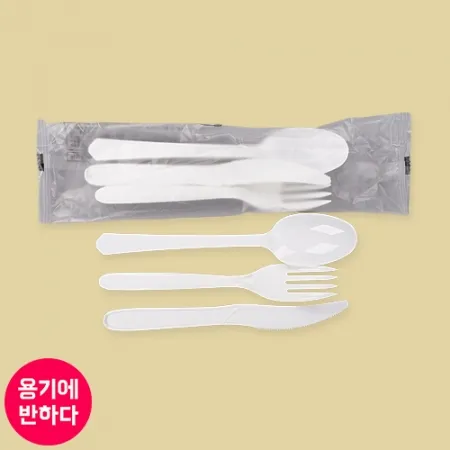 [CP] 일회용 수저 포크 나이프 세트 500개 백색