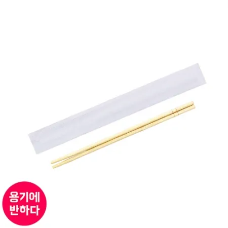 [KO]일회용 젓가락 둥근대나무 백상지 무지 [1박스] 1000개