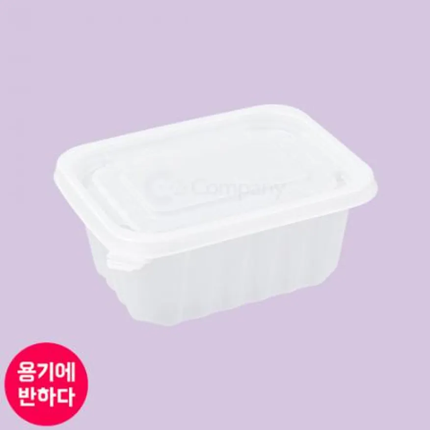 (사각)일회용 반찬,죽용기 600개세트 BK-400ml (반투명) (몸+뚜) 이미지