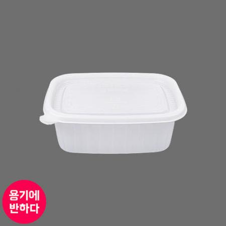 [FP] 사각죽용기 대(반투명)500개 세트 [몸통+뚜껑]