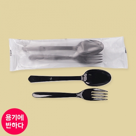 [CP] 일회용 수저 포크 세트 500개 흑색