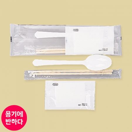 [배송지연] [CP] 일회용 수저 젓가락 물티슈 세트 500개 백색