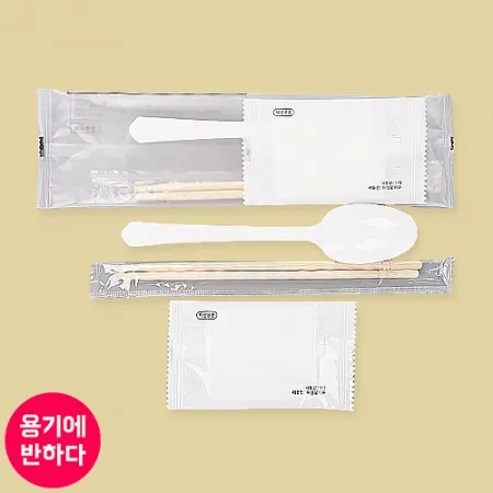 [CP] 일회용 수저 젓가락 물티슈 세트 500개 백색