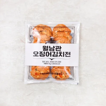 [무료배송] 월남관 오징어김치전*1KG(개당50g이상/20개이상)-[아이스박스1박스 12봉]-판매자 쿠폰 지급