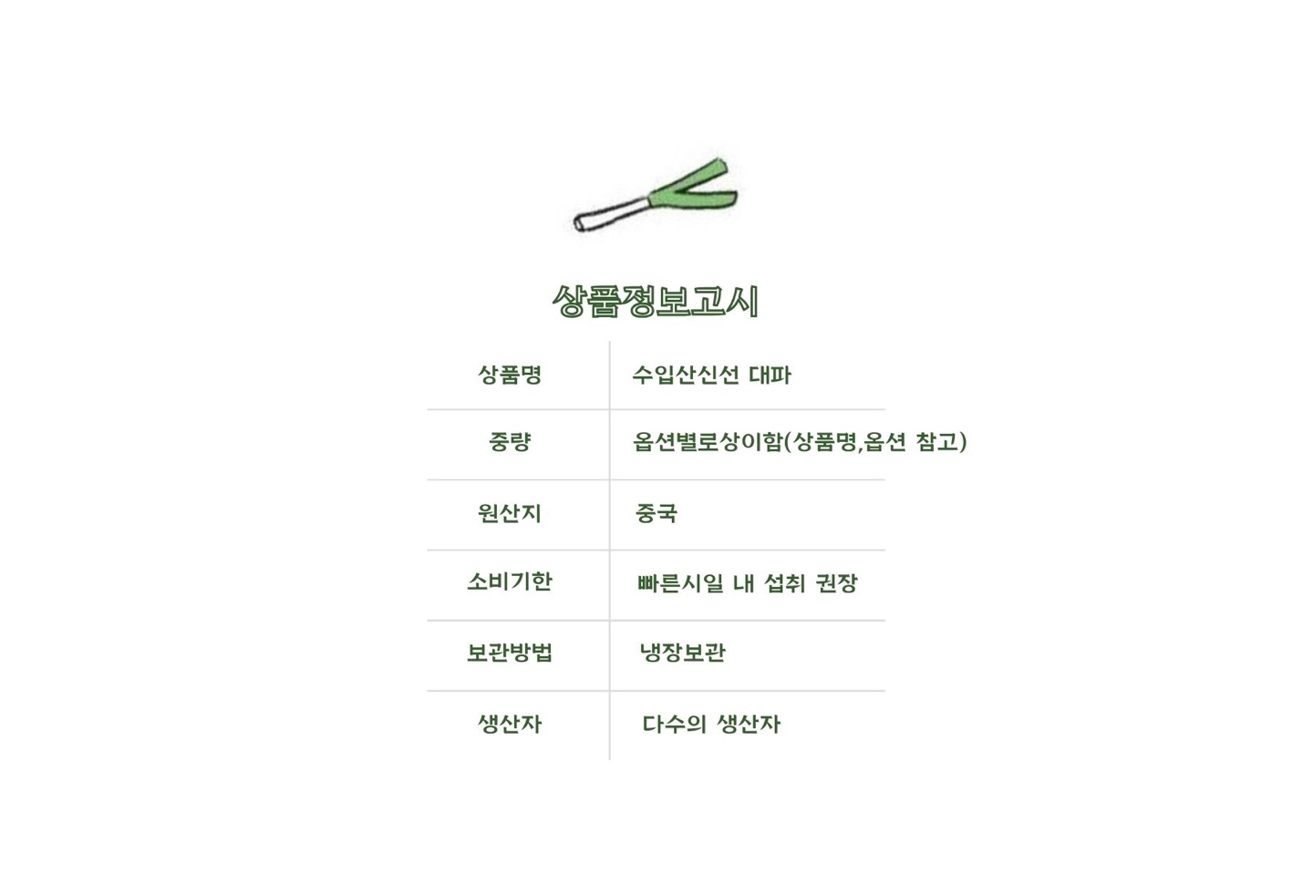 상품정보제공고시