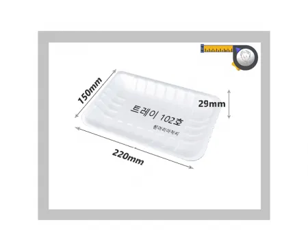 트레이 102호(백색) 500개 / 사각접시 떡접시 일회용기 배달 스티로폼 반찬용기 / 흰머리아저씨 PSP