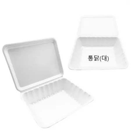 도시락 통닭(대) 200개 / 포장용기 일회용 배달용 도시락용기 보쌈 만두 찐빵 족발포장 스티로폼 PSP 흰머리아저씨 이미지
