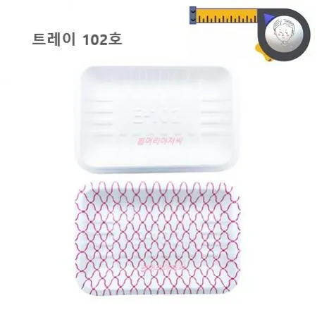 트레이 102호(백색) 1,000개 / 사각접시 떡접시 일회용기 배달 스티로폼 반찬용기 / 흰머리아저씨 PSP 이미지
