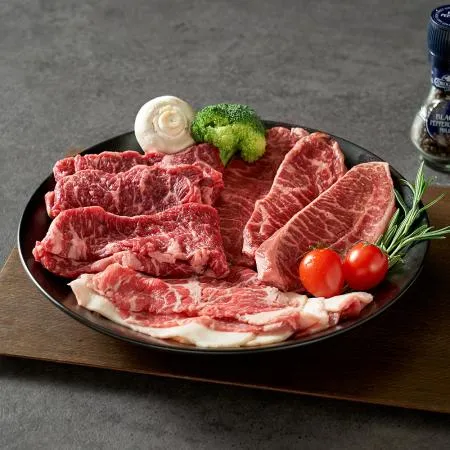 블랙앵거스 소고기 모둠 600g (우삼겹+등심+부채) 이미지