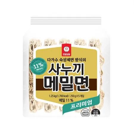 ★초특가★ 천일 프리미엄 사누끼 메밀면(냉동/250g*5입) 1.25kg
