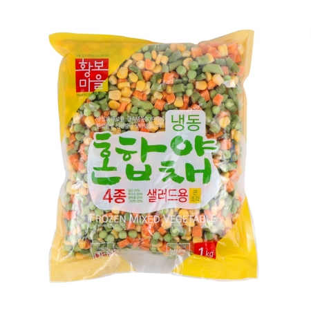 황보마을 냉동4종혼합야채(중국산) 1kg (샐러드용)