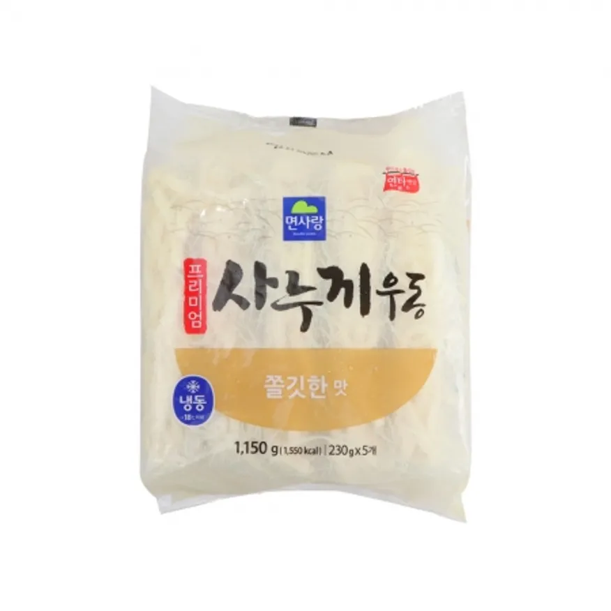 면사랑 프리미엄 우동면(덕용/쫄깃10번/230g*5입) 1.15kg 사누끼우동 이미지