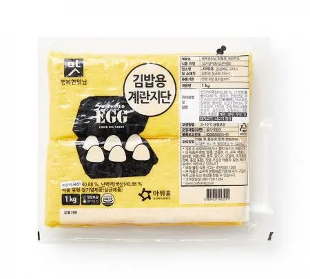 [냉장] 아워홈 행복한맛남 김밥용 계란지단 1kg 