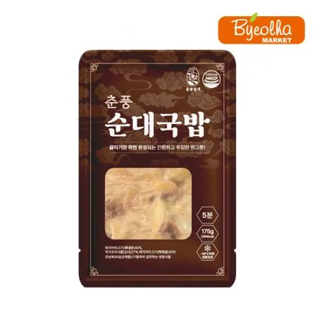 춘풍접객 춘풍 얼큰 순대국밥 175g / 1인분 밀키트 국밥 해장국 / 캠핑음식 캠핑요리 캠핑밀키트 / 냉동국밥 순대국 이미지