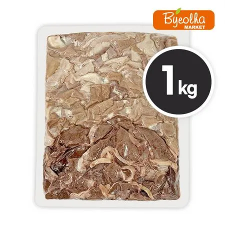 춘풍접객 삶은 돼지 모듬내장 슬라이스 1kg x10개 / (1박스)_국밥용 업소용 대용량 식당용 냉동 돼지부속물 이미지