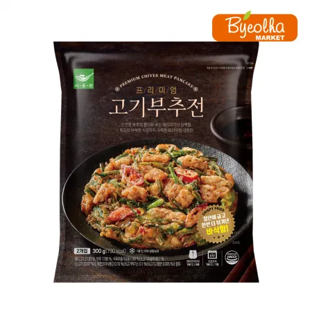 사옹원 부침명장 프리미엄 고기부추전 300g x10개 (1박스) 명절 제사 제수 음식 간식 전 요리 부침개 부추전 야식 안주 이미지