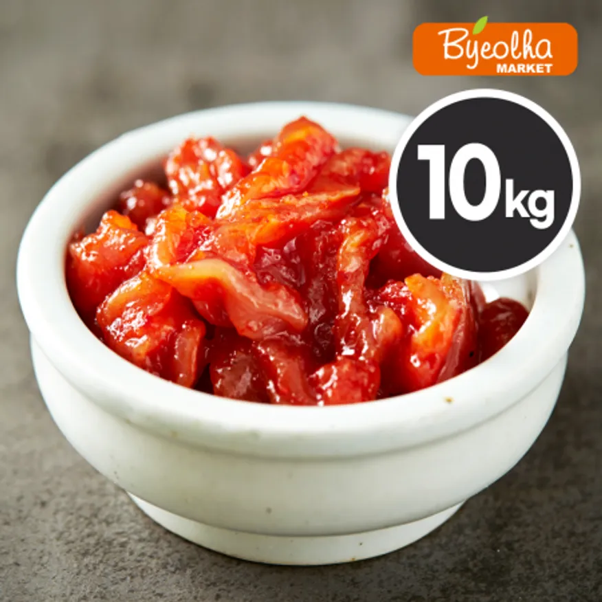 반찬단지 오징어젓 10kg_업소용 대용량 식당용 수입 젓갈 오징어젓갈 반찬 밑반찬 절임 이미지