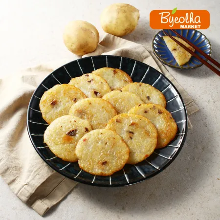 사옹원 알찬 감자전 1kg x5개 (1박스) 간식 전 요리 부침개 간편조리 업소용 대용량 식자재 식당용 야식 안주 한식 반찬 이미지