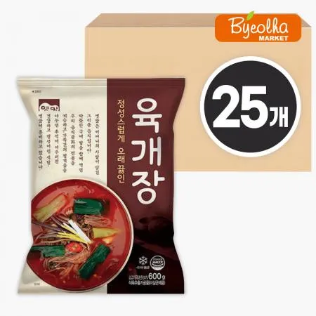 고향식품 옛맛 육개장 600g x25개 / (1박스) 국내산 소고기 업소용 가정용 식당용 냉동 원팩 밀키트 간단요리 간편식