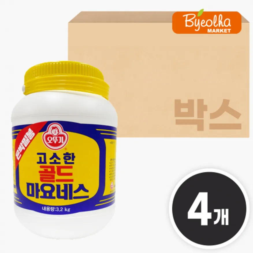 지원 오뚜기 골드 마요네즈 3.2kg x4개 / (1박스)_업소용 대용량 식당용 양식 감자튀김 콘치즈 치킨마요 덮밥 사이드메뉴 이미지