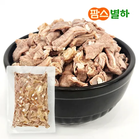 팜스별하 삶은 돼지 곱창 슬라이스 2kg_국밥고기 재료 특수부위 업소용 대용량