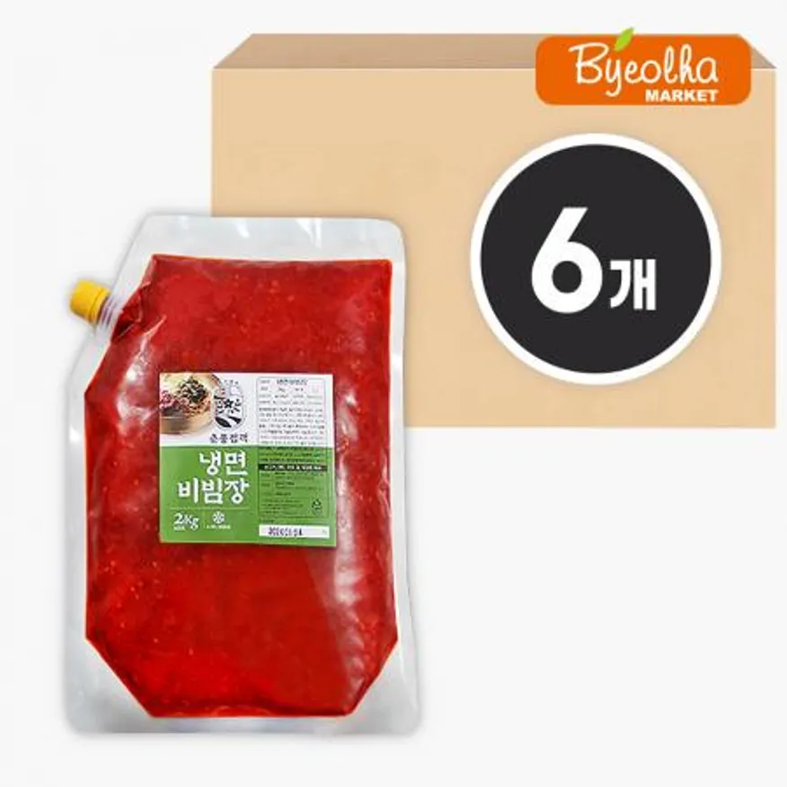 춘풍접객 냉면 비빔장 2kg x6개 / (1박스)_업소용 대용량 식당용 냉면소스 냉면양념장 물냉면 비빔냉면 막국수 이미지
