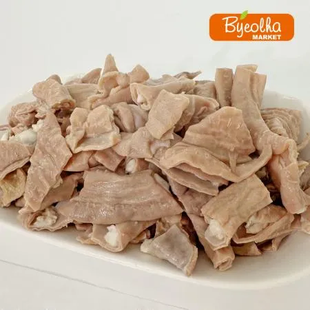 춘풍접객 삶은 돼지 소창 곱창 슬라이스 1kg_국밥용 업소용 가정용 대용량 식당용 냉동 돼지 부속물 이미지