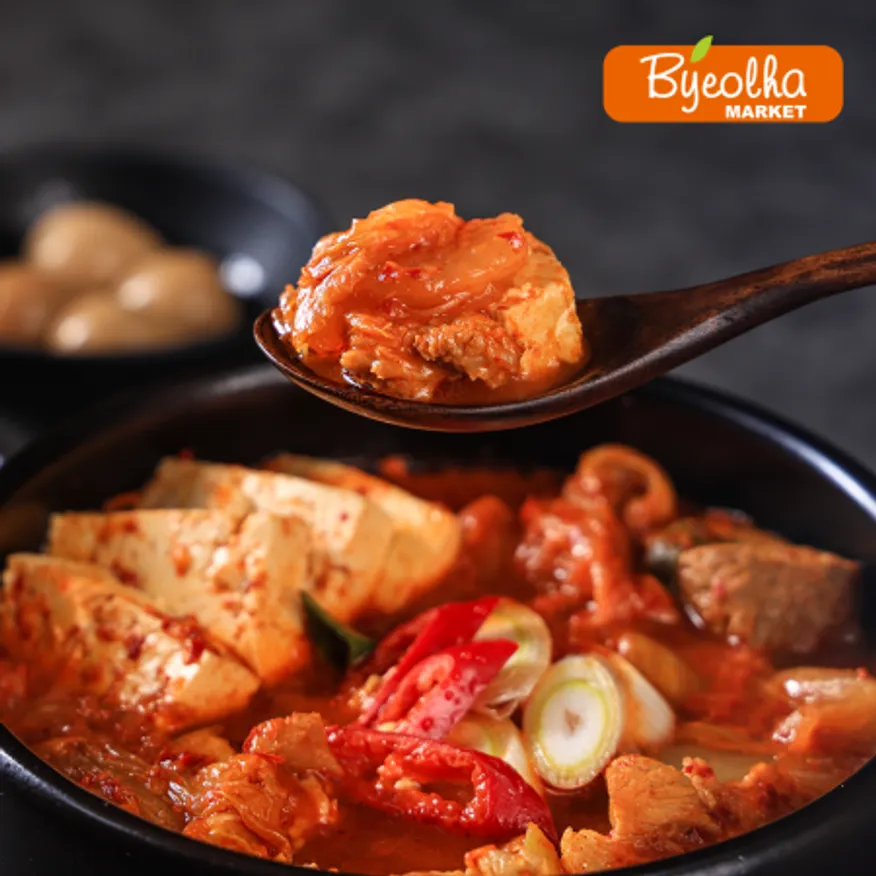 춘풍접객 시골 김치찌개 350g_업소용 가정용 식당용 냉동 원팩 밀키트 간단요리 간편식 찌개 베이스 이미지